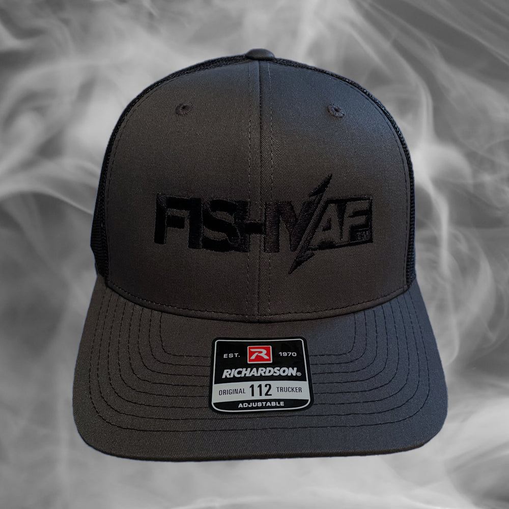 FishyAF Logo Snapback - Black/Charcoal/Black