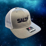 SaltyAF Two-Toned Logo Snapback - White /Heather with Navy/White Logo