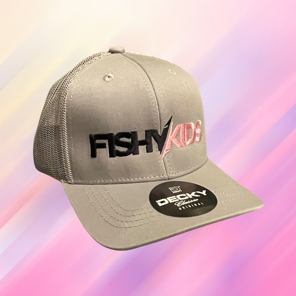 FishyKids Logo Youth Snapback - Grey/Pink