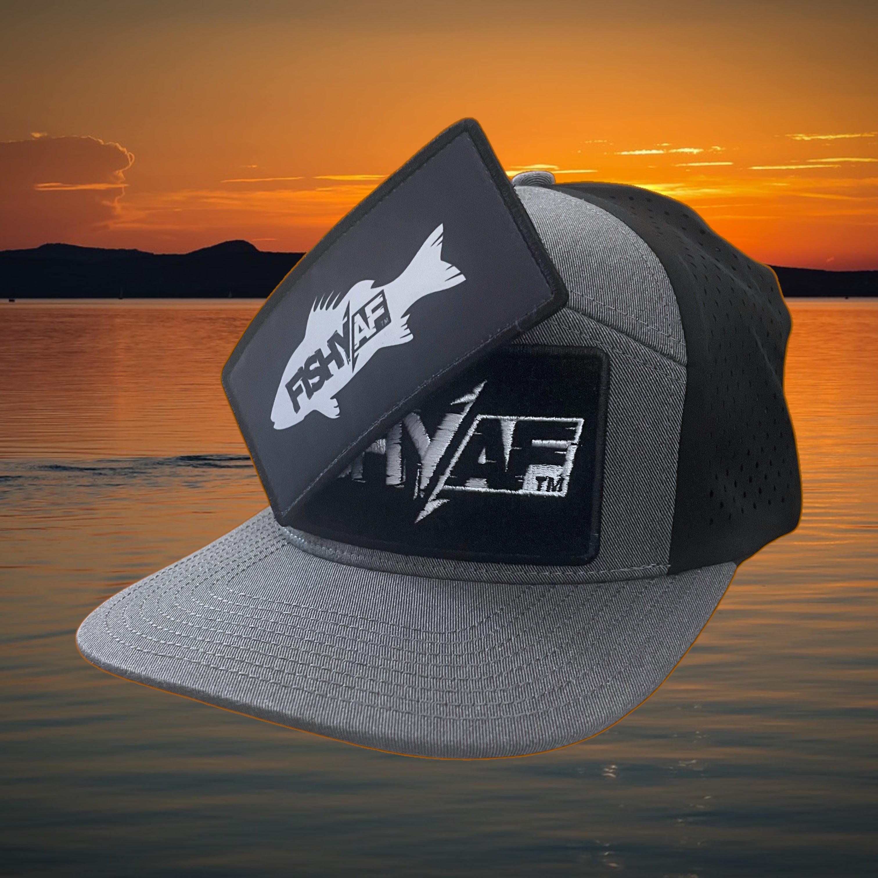FishyAF Elite Series Flat Brim Switchback - Black/Grey