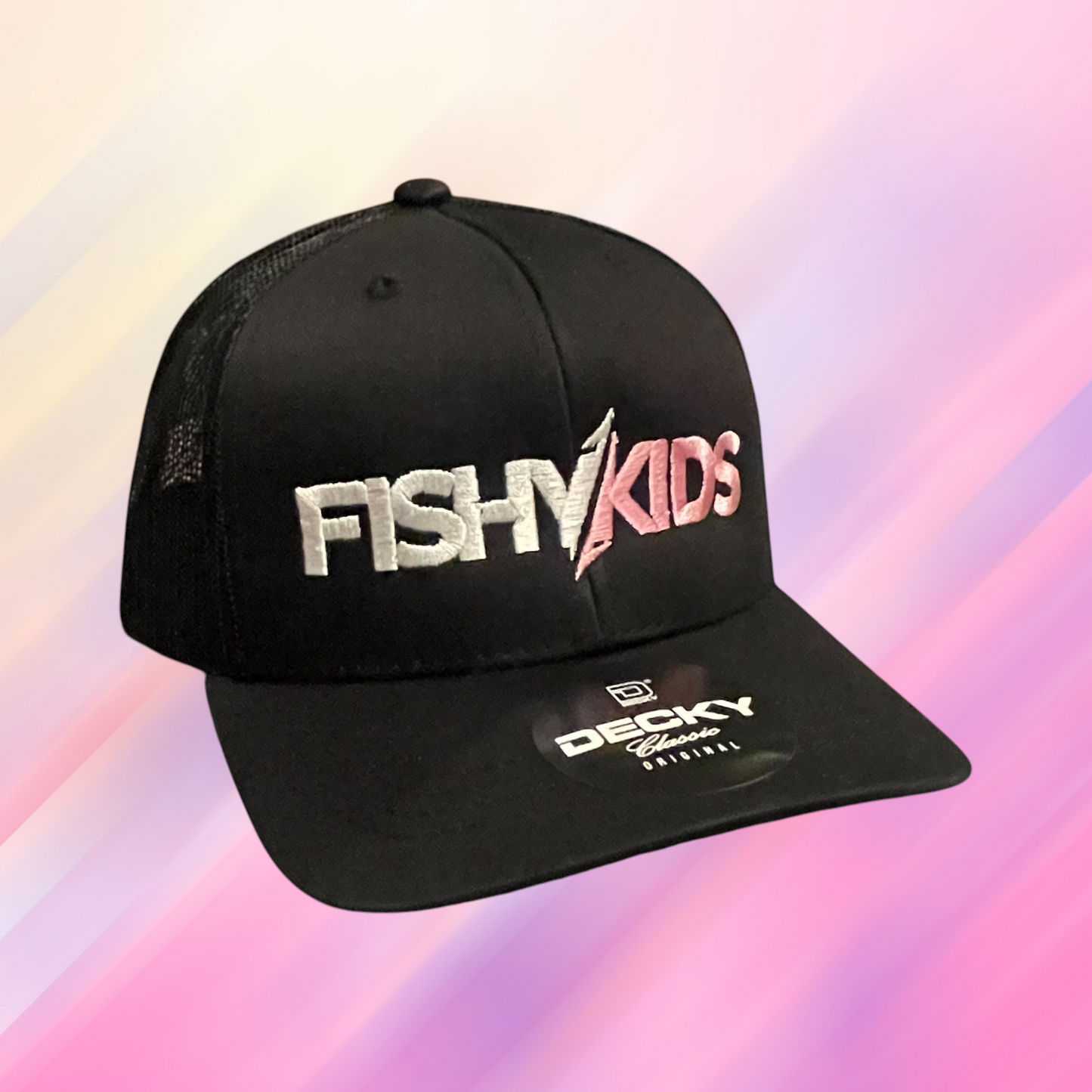 FishyKids Logo Youth Snapback - Black/Pink