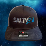SaltyAF Two-Toned Logo Snapback - Charcoal/Black with Grey/Blue Logo