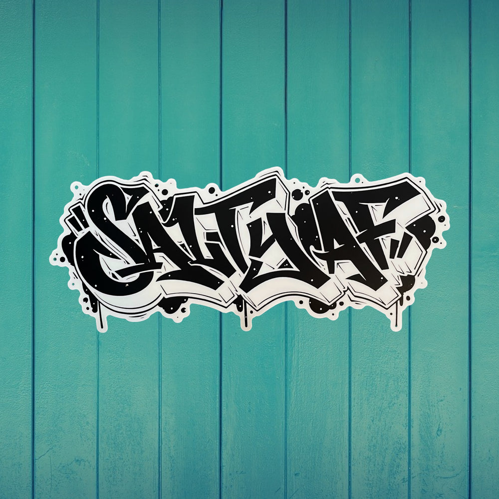 6” SaltyAF Graffiti Decal - Black + White