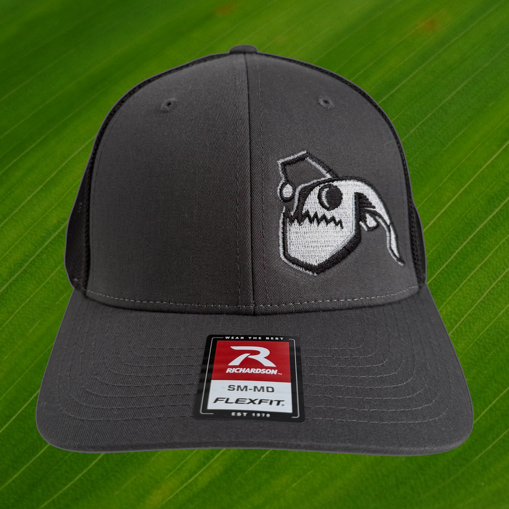Angler Fish Flexfit Fitted Hat - Black/Charcoal – FishyAF