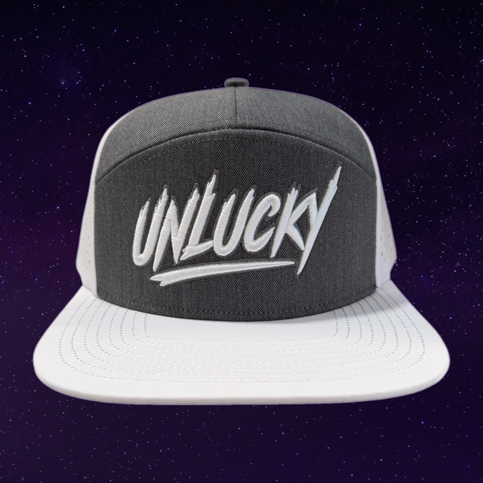 UNLUCKY Elite Series Flat Brim Snapback - White/Grey