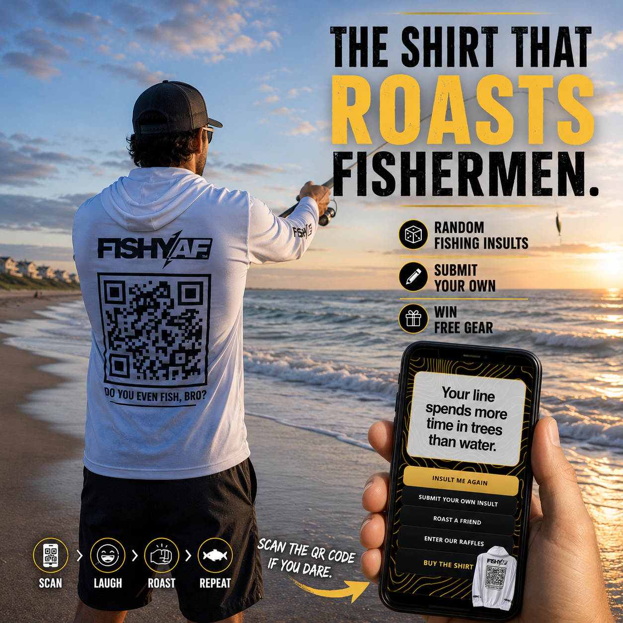 FishyAF ‘Insult’ UPF 50 Performance Hoodie