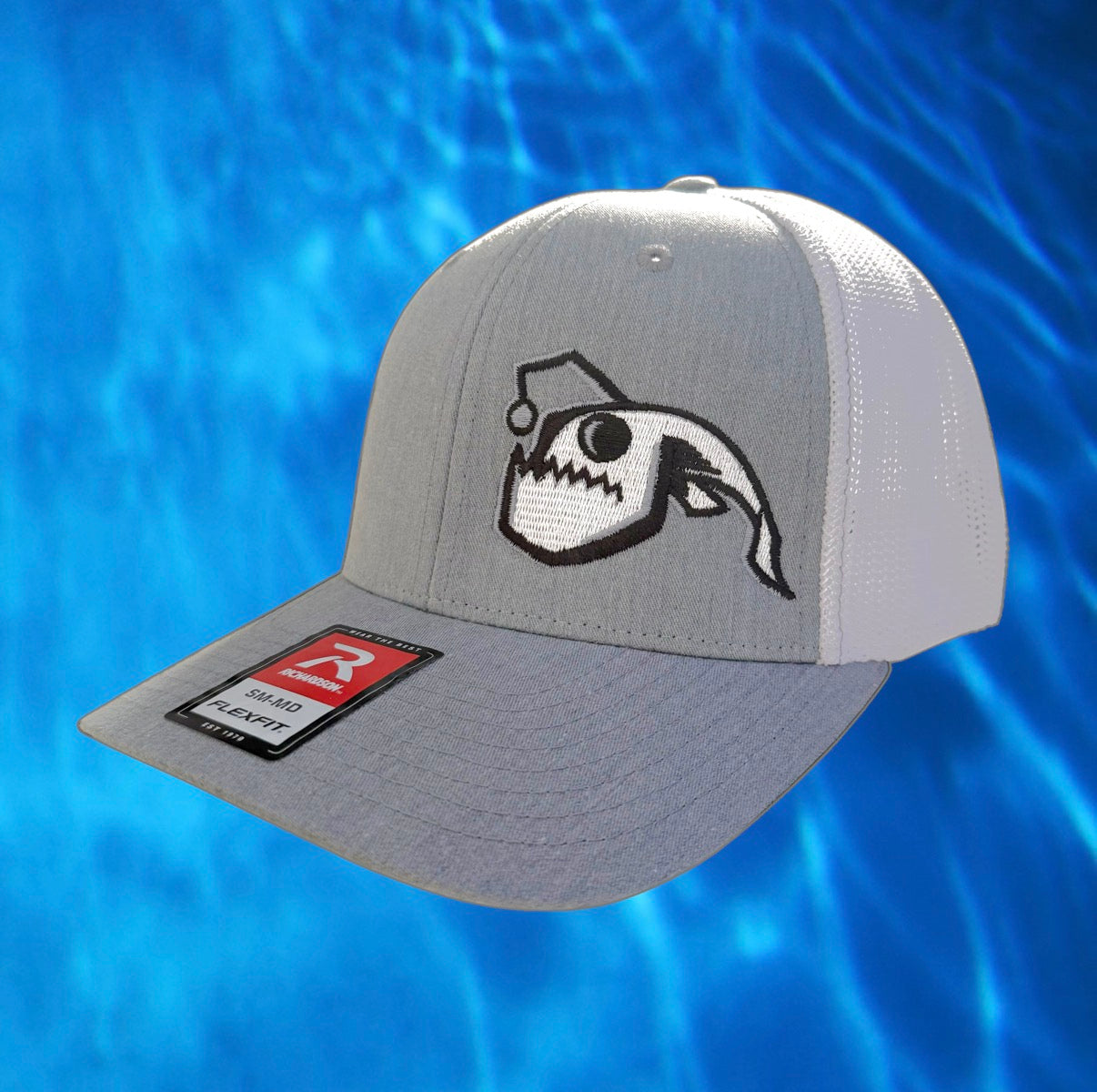 Angler Fish Flexfit Fitted Hat - White/Heather