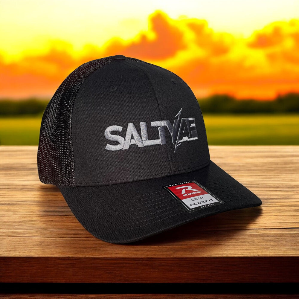 SaltyAF Logo Flexfit Fitted Hat - Black