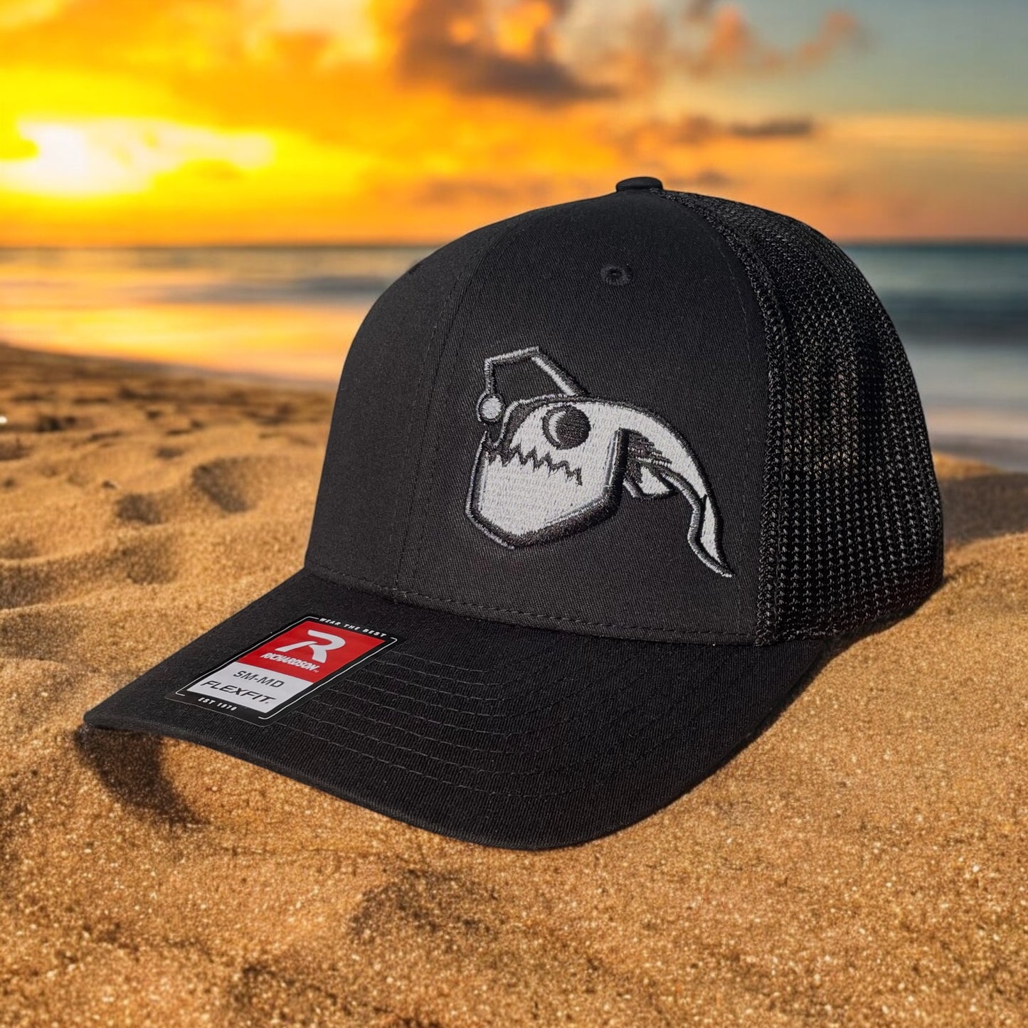 Angler Fish Flexfit Fitted Hat - Black