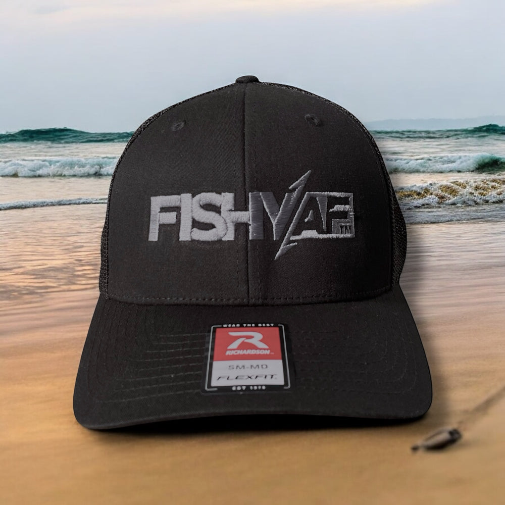 FishyAF Logo Flexfit Fitted Hat - Black