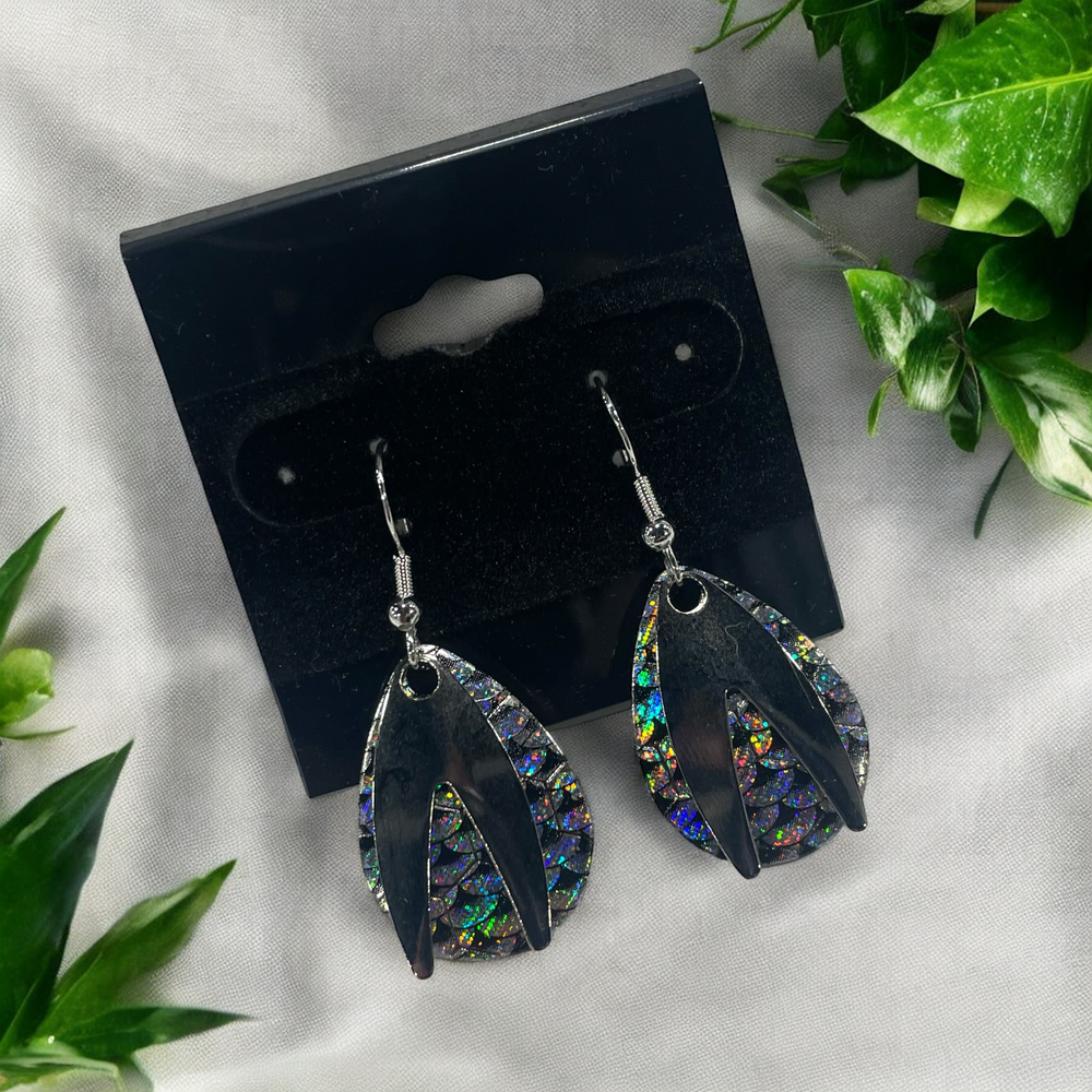 Dakota Layered Spinner Blade Earrings - Honeycomb Scale
