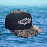 FishyAF Silhouette Flat Brim Snapback - Black Snake