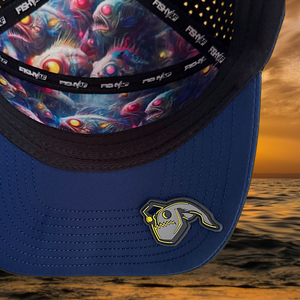 Angler Fish Elite Series Curved Snapback - Blue/Grey