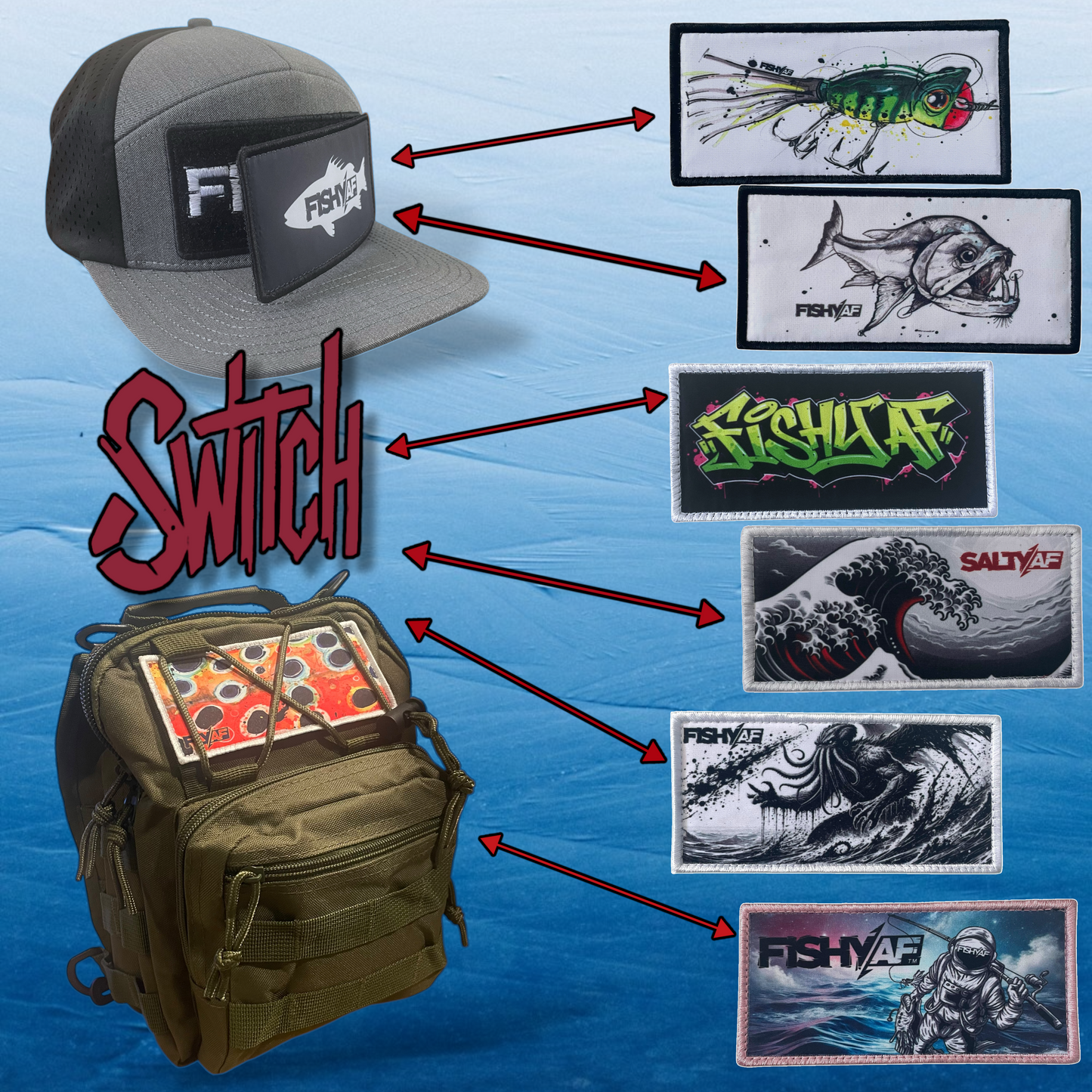 SaltyAF Elite Series Flat Brim Switchback - Slate Blue SaltyAF Elite Series Flat Brim Switchback - Slate Blue