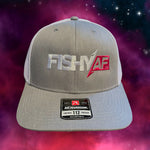 FishyAF Two-Toned Logo Snapback - White /Heather with White/Pink Logo