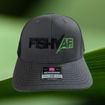 FishyAF Two-Toned Logo Snapback - Black/Charcoal with Black/Lime Logo