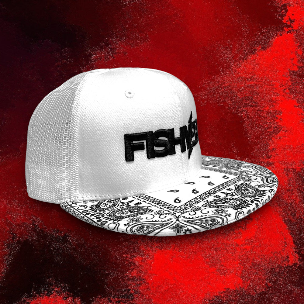 
                      
                        3D FishyAF Logo Flat Brim Snapback - White Bandana
                      
                    