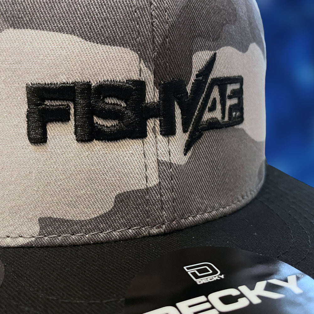 
                      
                        3D Small FishyAF Logo Flat Brim Snapback - Grey Camo/Black
                      
                    