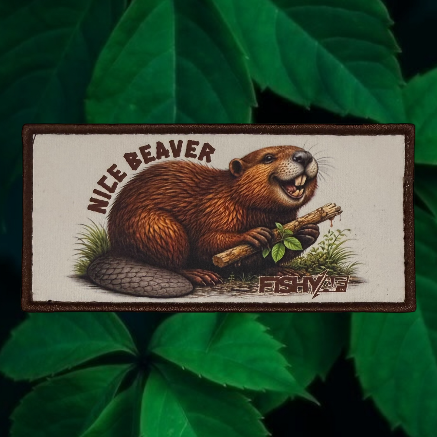 FishyAF Switchback Velcro Hook Patch - Beaver