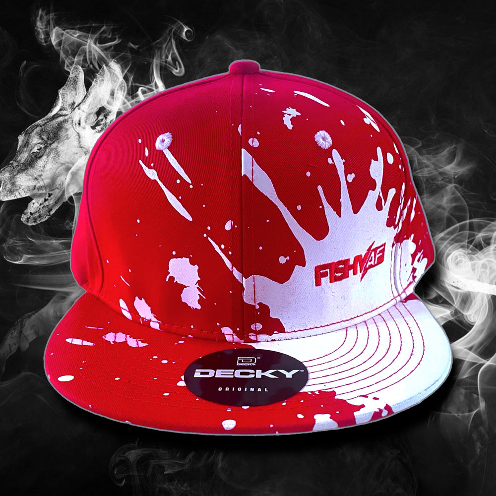 
                      
                        Small FishyAF Logo Flat Brim Snapback - Red Splatter
                      
                    