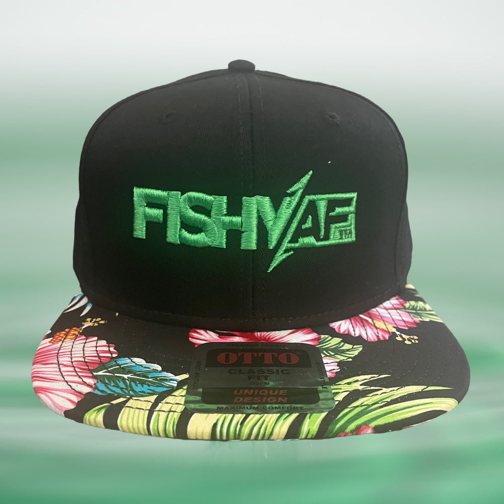 
                      
                        3D FishyAF Logo Flat Brim Snapback - Green Aloha
                      
                    