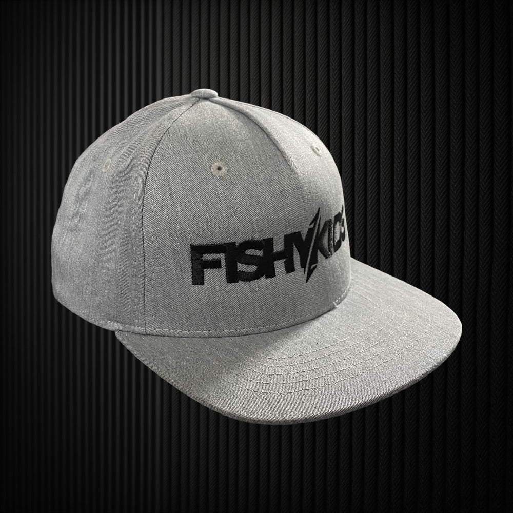 FishyKids Logo Flat Brim Youth Snapback - Grey