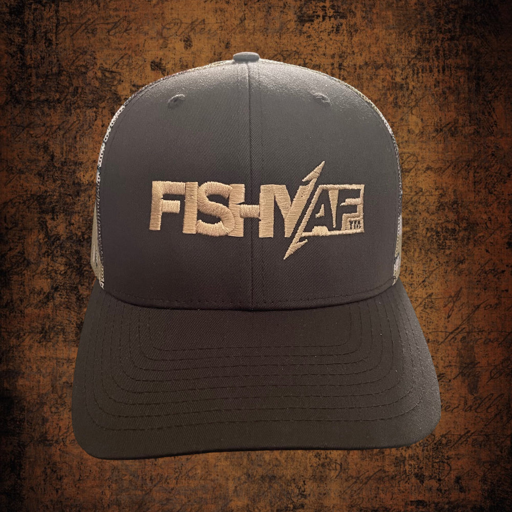 FishyAF Logo Snapback - Brown Camo/Khaki