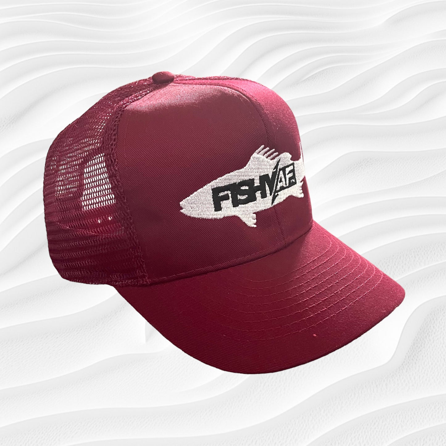 FishyAF Silhouette Logo Youth Snapback - Maroon