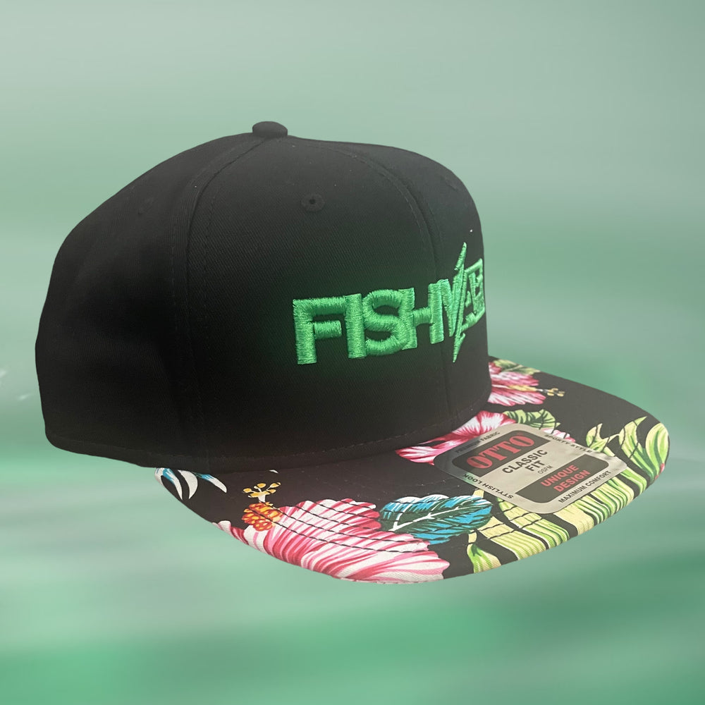 
                      
                        3D FishyAF Logo Flat Brim Snapback - Green Aloha
                      
                    