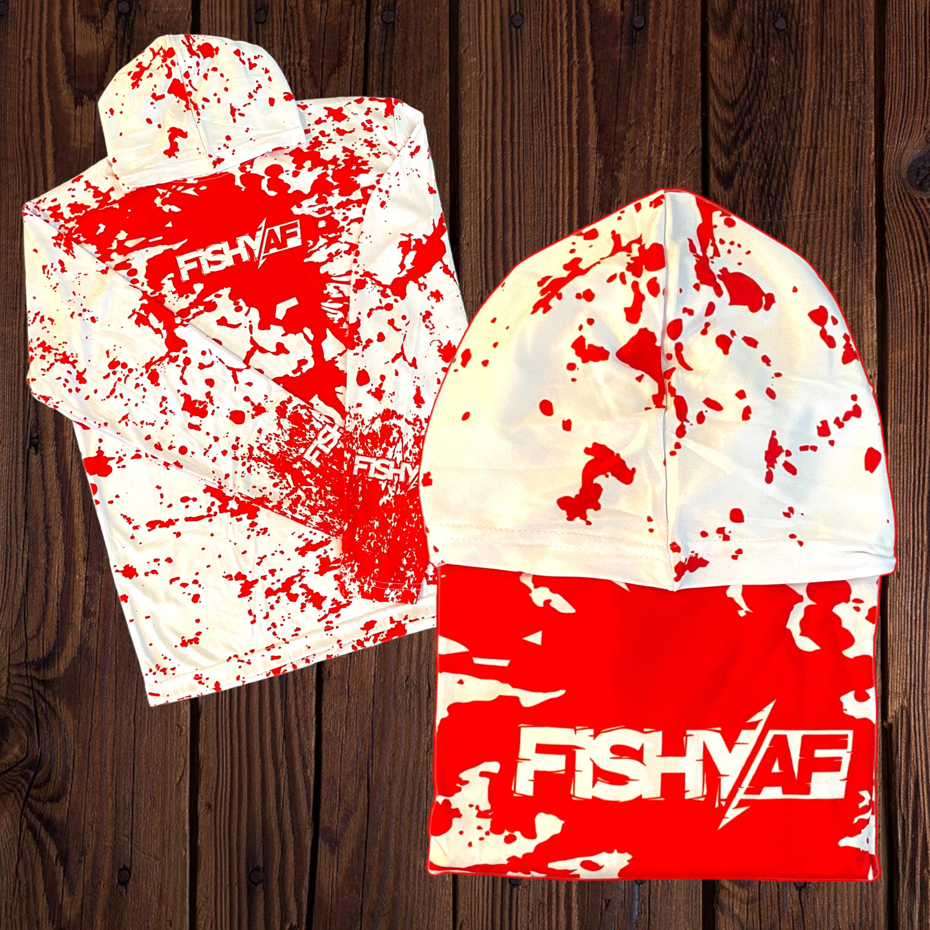 Sabolevski Special” Blood Splatter UPF 50 Performance Hoodie - Red