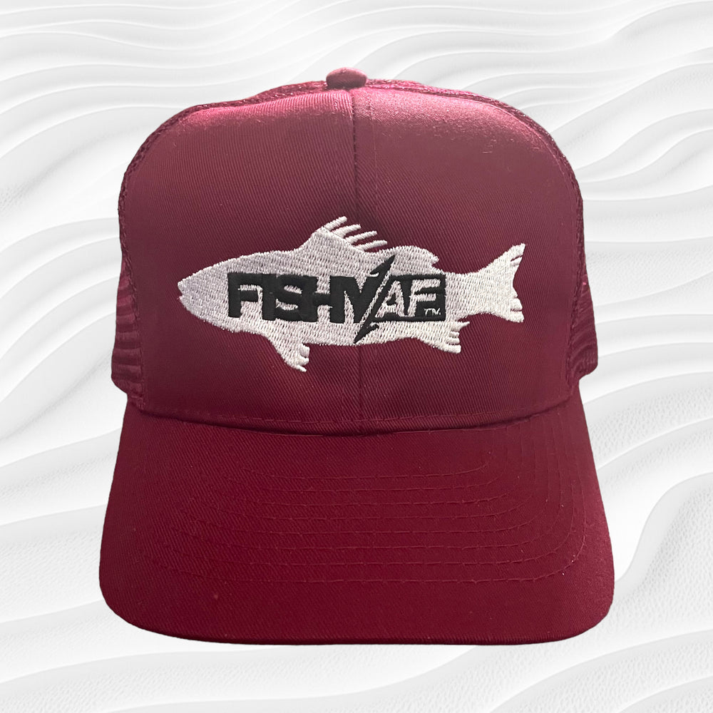 FishyAF Silhouette Logo Youth Snapback - Maroon
