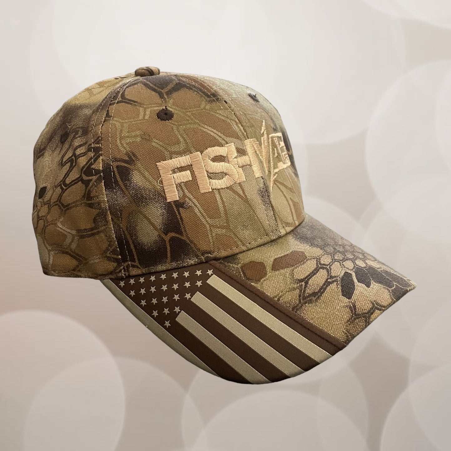 FishyAF Logo Slide Buckle Cap - Brown Kryptek Flag