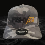 3D FishyAF Logo Snapback - Grey Camo/Yellow