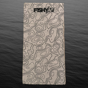 FishyAF Neck Gaiter - Gray Topographic