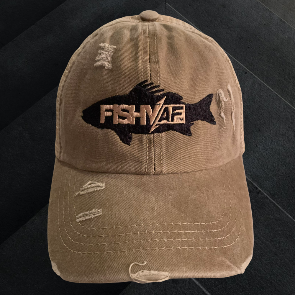 Ladies Silhouette Distressed Ponytail Hat - Khaki