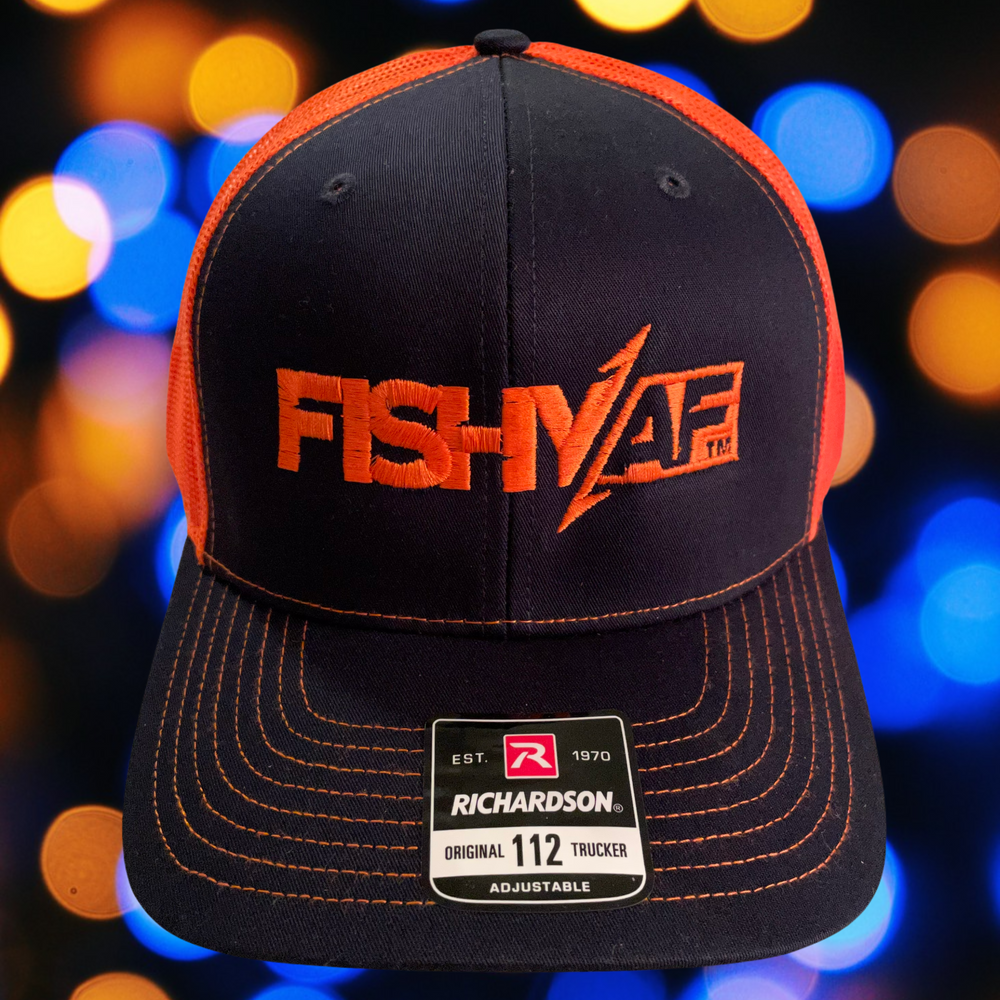 FishyAF Logo Snapback - Orange/Navy