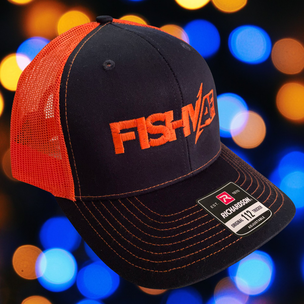 FishyAF Logo Snapback - Orange/Navy