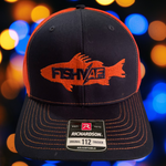 FishyAF Silhouette Snapback - Orange/Navy