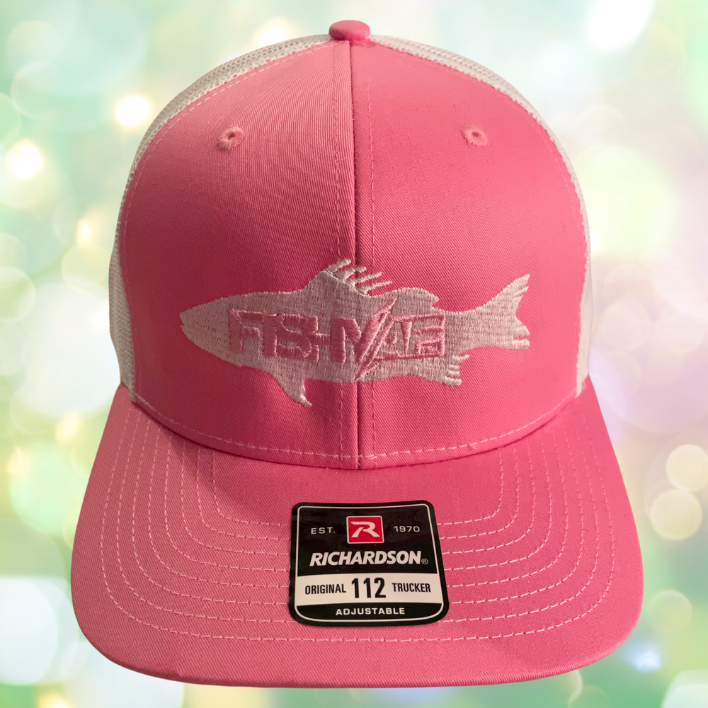 FishyAF Silhouette Snapback - White/Pink