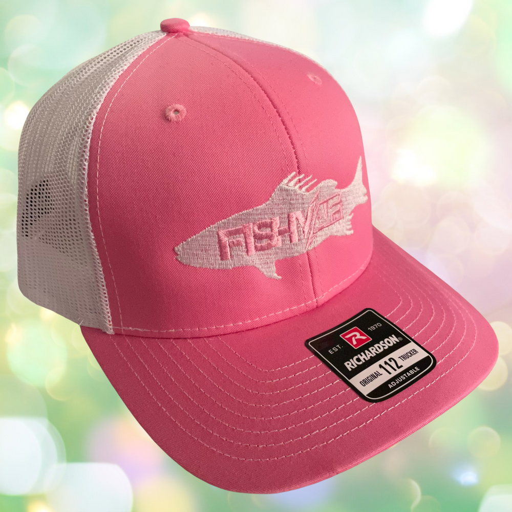 FishyAF Silhouette Snapback - White/Pink