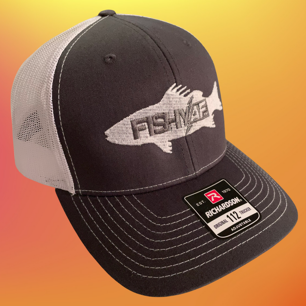 FishyAF Silhouette Snapback - White/Charcoal