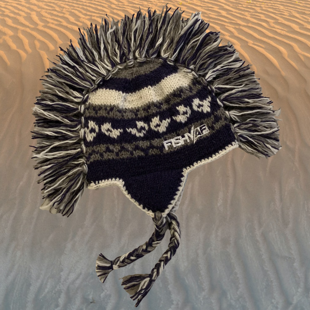 
                      
                        FishyAF Knit Mohawk Hat Blue/White
                      
                    
