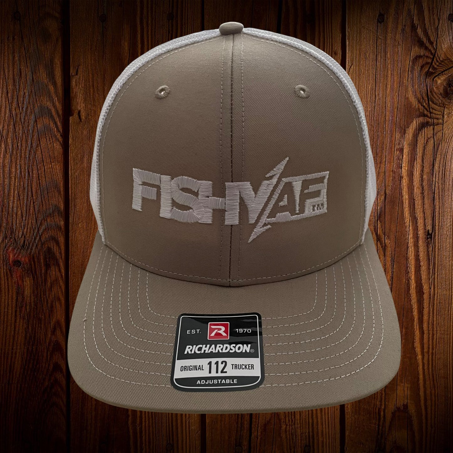 FishyAF Logo Snapback - White/Khaki/White