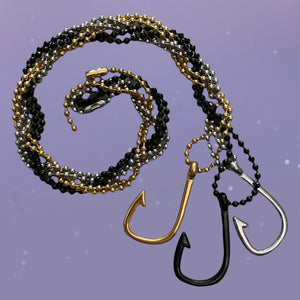 Fish Hook Necklace - Black