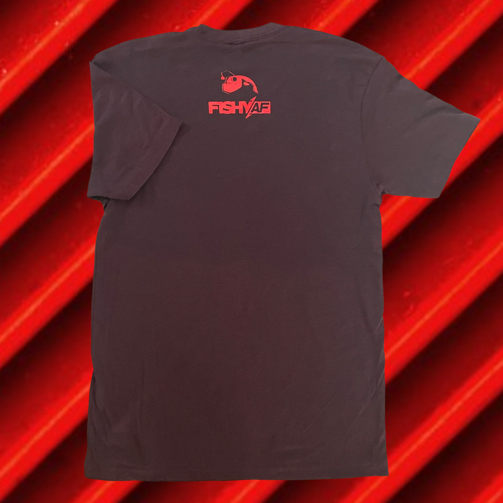 FishyAF Bold Logo Tee - Cardinal Black/Red