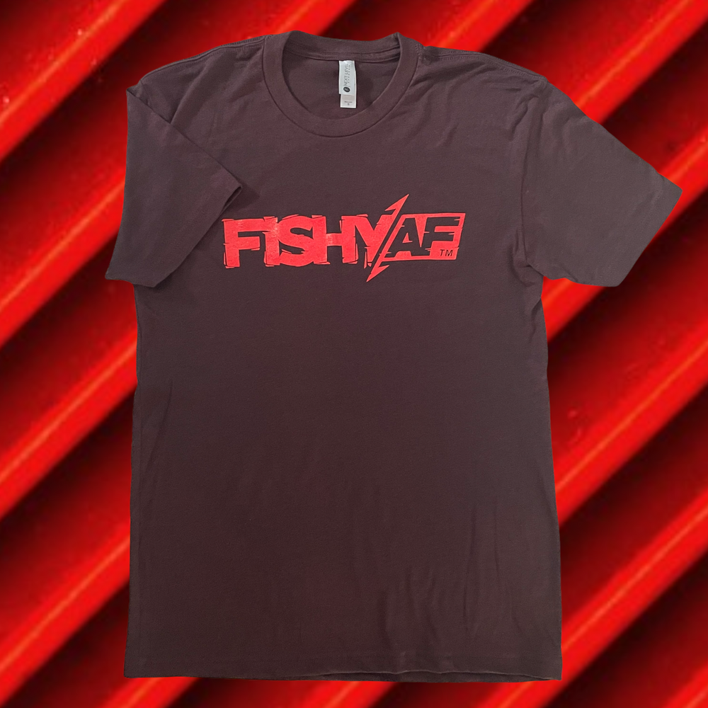FishyAF Bold Logo Tee - Cardinal Black/Red