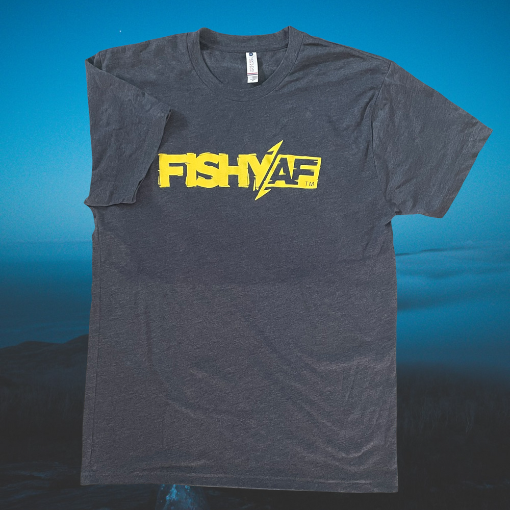 FishyAF Bold Logo Tee - Vintage Navy/Yellow