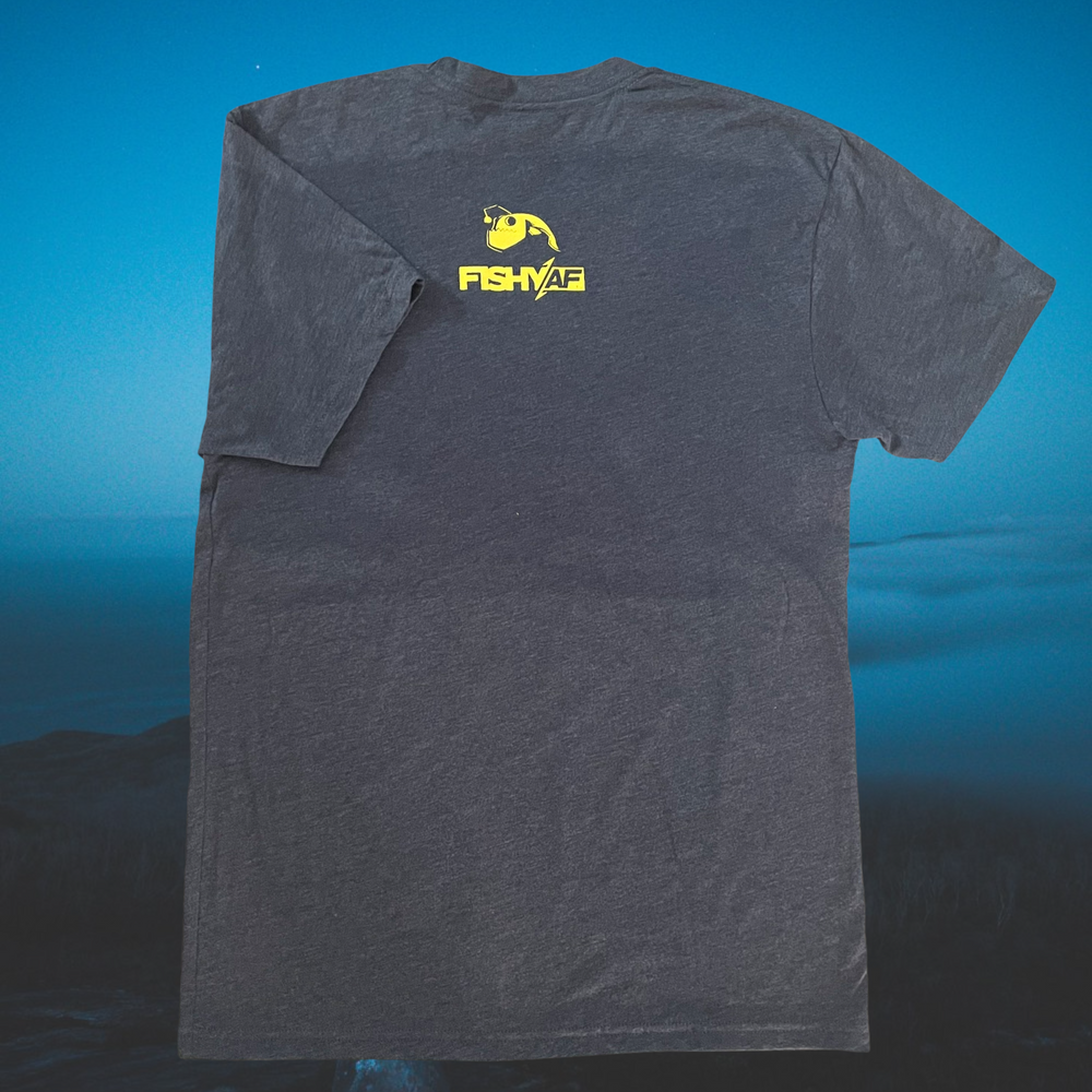 FishyAF Bold Logo Tee - Vintage Navy/Yellow