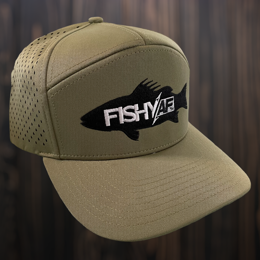 FishyAF Full Custom Silhouette Logo Snapback - Olive