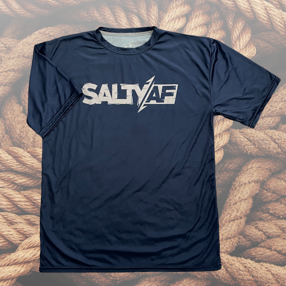 SaltyAF Short Sleeved UPF 50 Performance Shirt - Navy